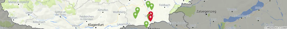 Kartenansicht für Apotheken-Notdienste in der Nähe von Tillmitsch (Leibnitz, Steiermark)